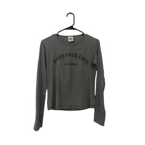 Hard Rock Cafe London Gray Long Sleeve Shirt Size Medium Vintage‎ Style 71